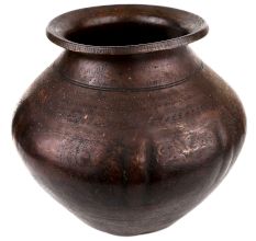 Handmade Brass Water Pot with Engraved Design