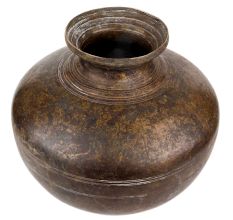 Brass Water Pot Round Bulging Body For Worship