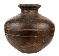 Brass Water Pot Round Bulging Body For Worship