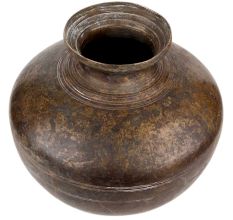 Brass Water Pot Round Bulging Body For Worship