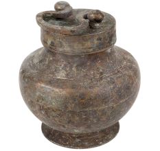 Brass Water Pot With Lid And  Handle On Top