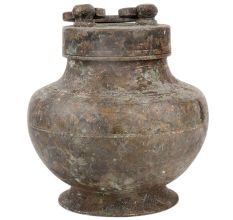 Brass Water Pot With Lid And  Handle On Top