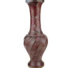 Brass Vase Spiral Design Red Color For Flower Arrangement