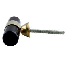 Black Resin And Brass Tube Drawer Knob