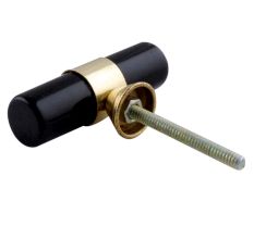 Black Resin And Brass Tube Drawer Knob