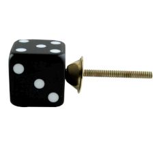 Black Six Sided Dice Resin Cabinet Knobs