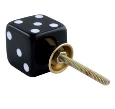 Black Six Sided Dice Resin Cabinet Knobs