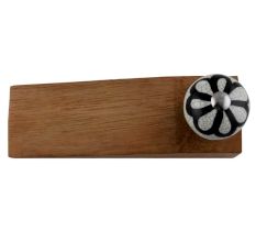 Black Sunflower Crackle Wooden Door Stopper