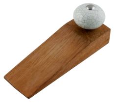 Cream Green Crackle Handmade Wooden Door Stopper