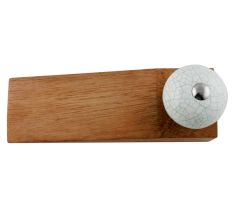 Cream Green Crackle Handmade Wooden Door Stopper