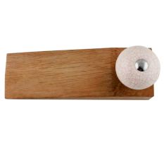 Cream Pink Crackle Ceramic Wooden Door Stopper