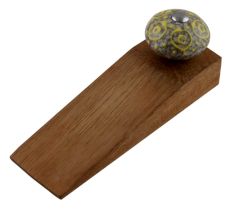 Mixed Circular Crackle Ceramic Wooden Door Stopper