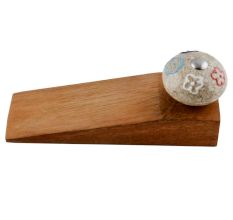 Multicolor Crackle Ceramic Wooden Door Stopper