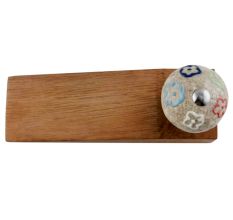 Multicolor Crackle Ceramic Wooden Door Stopper