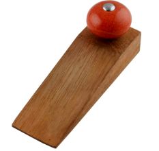 Orange Black Crackle Wooden Door Stopper