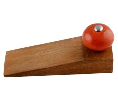 Orange Black Crackle Wooden Door Stopper