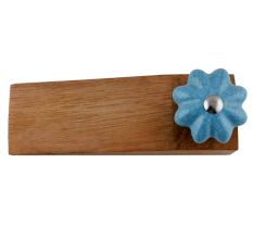 Turquoise Crackle Ceramic Wooden Door Stopper