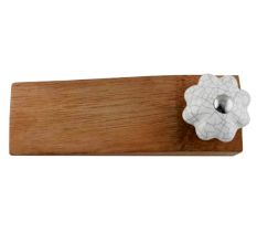 White Crackle Ceramic Melon Wooden Door Stopper