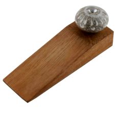 White Crackle Wheel Ceramic Wooden Door Stopper