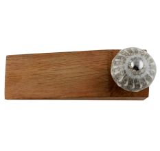 White Crackle Wheel Ceramic Wooden Door Stopper