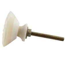 Cream Wheel Floral Bone Dresser Knobs