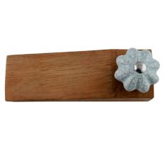 Baby Blue Crackle Wooden Door Stopper