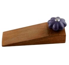 Dark Purple Crackle Ceramic Wooden Door Stopper