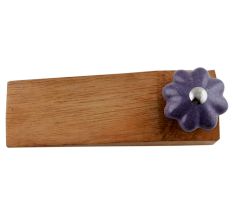 Dark Purple Crackle Ceramic Wooden Door Stopper