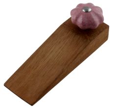 Lavender Crackle Ceramic Melon Wooden Door Stopper
