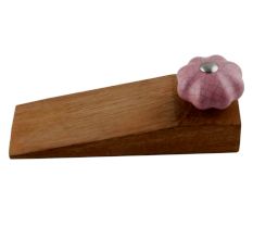 Lavender Crackle Ceramic Melon Wooden Door Stopper