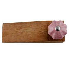 Lavender Crackle Ceramic Melon Wooden Door Stopper
