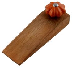 Orange Crackle Melon Ceramic Wooden Door Stopper