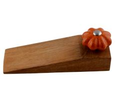 Orange Crackle Melon Ceramic Wooden Door Stopper