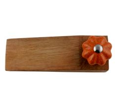 Orange Crackle Melon Ceramic Wooden Door Stopper