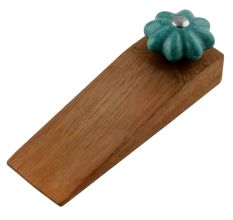 Sea Green Crackle Wooden Door Stopper