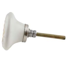 Cream Gold Floral Ceramic Dresser Knobs