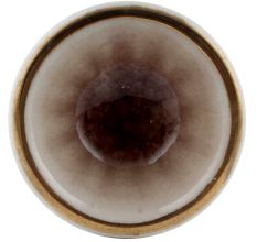 Brown Wheel Ceramic Dresser Knob in Silver Fitting