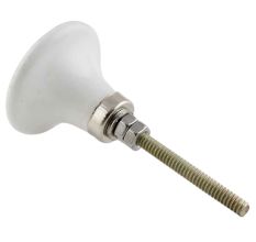 Brown Wheel Ceramic Dresser Knob in Silver Fitting