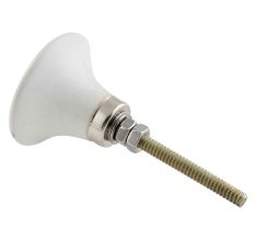 Navy Blue Cut Ceramic Cabinet Knob in Silver Fitting