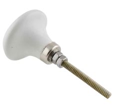 Navy Blue Wheel Ceramic Dresser Knob in Silver Fitting