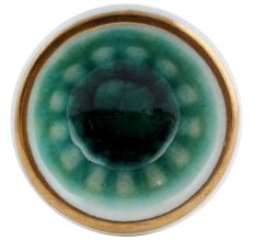 Sea Green Wheel Ceramic Dresser Knob in Silver Fitting