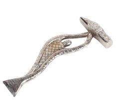 Brass Paperweight Nickle Plated Carved Hammer Abstract Figurine