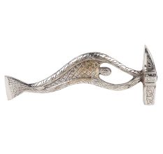 Brass Paperweight Nickle Plated Carved Hammer Abstract Figurine