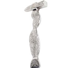 Brass Paperweight with Carved Rope design in Nickel Finish