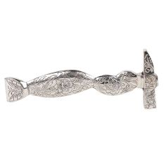 Brass Paperweight with Carved Rope design in Nickel Finish