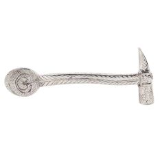 Brass Paper weight Long Floral carved Hammer Design Nickel Finish