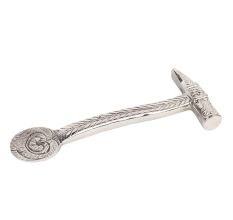 Brass Paper weight Long Floral carved Hammer Design Nickel Finish