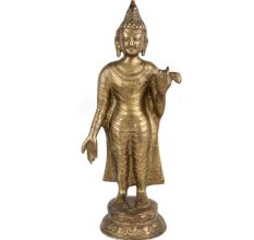 Brass Standing Buddha Statue