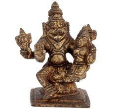 Brass Statue Of Narsimha Lakshmi Home Decoration