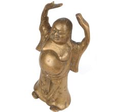 Brass Standing Laughing Buddha Statue